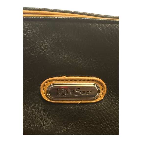 MultiSac Black & Tan Shoulder Bag – Faux Leather – Unused – 2000s – 9.5 x 15 in - Picture 4 of 10